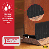 M-D Building Products Vinyl Cinch U-Shape Door Bottom Seal, Slide-On Weatherstripping Draft Stopper, Easy to Install, Fits 36” x 1-3/4” Doors, Fills 3/8”- 3/4” Gaps, 43339, Black