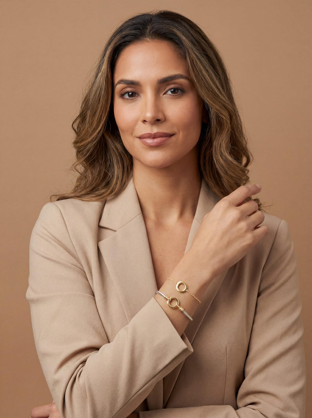 mulanci Cable Bracelets for Women, Twisted Cable Bracelet Cuff, Mixed Metal Two Tone Silver and Gold Bracelet, Wire Bangle Bracelets for Women