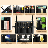 Hongmed Trash Can Caddy Bag: 1680D Fabric Heavy-Duty Cleaning Caddy with Adjustable Buckle fits 32-55 gal Trash Can, Multi-Pockets Cleaning Tool Organizer for House Cleaners & Janitorial Duties