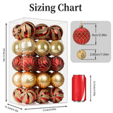 SHareconn 30ct 2.36 Inch Christmas Tree Balls Ornaments, Red & Gold, 60mm