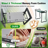 Garden Kneeler and Seat Heavy Duty - Anti-Tip Super Stable Multifunctional Gardening Stool Bench,Wide 12.7" Pads,Foldable Ergonomic Handles for Seniors Women Men Pain-Free Weeding,Planting Yard Work