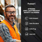 ProtectX Bifocal Safety Glasses 1.5 Diopter, Safety Glasses with Bifocal 1.5, Bifocal Safety Readers for Men Women, ANSI Z87.1 Rated