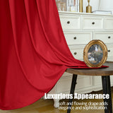 YoungsTex Red Velvet Curtains 84 Inch Length 2 Panels for Living Room, Thermal Insulated Drapes with Gommet Blackout Window Treatments Christmas Decor for Dining Bedroom, 52 X 84 Inch