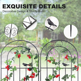 Macteyia 2 Pack 86.7" H x 19.7" W Metal Garden Trellis with Black Coating, Wire Lattice Grid Panel for Climbing Plants Outdoor Roses Vine Cucumbers Vegetables Flower Support (86.7" H, 2 Pack)