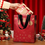 STYPOP 32 Pack 10" Christmas Gift Bags Medium Size with Tissue Paper, Reusable Non-Woven Christmas Tote Bags with Handles, Perfect for Holiday Gift Wrap/Party Favor Supplies, 10.2" × 8.3" × 4"
