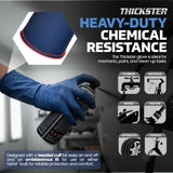 Thickster Powder-Free Exam Grade Latex Disposable Gloves. Size Large. Blue, 14 mil Thickness, 12" Length. Fully Textured for Superior Grip. Single Use. Pack of 50. (6603-20)