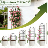 ArdeFentium 2 Pack 47" H x17 W Garden Trellis for Climbing Plants Outdoor - Metal Rustproof Arched Rose Trellis for Outdoor Indoor Roses Potted Vines Cucumbers Clematis Flowers Decorative, Black