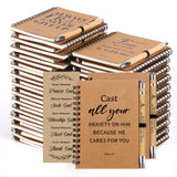 NEOACT 150 Pcs/50 Set Christian Gifts Bulk,Spiral Notebook with Bible Ballpoint Pen and Christian Bookmark,Prayer Journal Christmas Gifts for Staffs Coworkers Teachers Church Members & Pastor