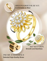 MILACOLATO 14K Gold Plated 9Pcs Fidget Ring for Women Anxiety Ring Set