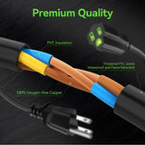 Power Extension Cord 20FT, 3 Prong Grounded Electric Extension Cable Outlet Saver, Single Outlet, Outside, Heavy Duty, Waterproof, Flexible, 16AWG, SJTW, 13A 125V, Outdoor & Indoor Power Wire (Black)