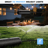 Flemoon [6 Pack] Outdoor Extension Cord Safety Cover with Waterproof Seal, Weatherproof Electrical Connection Box to Protect Outdoor Outlet, Plug, Socket, Christmas Holiday Decoration Light, Black