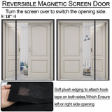 Reversible Left Right Side Opening Wide Magnetic Screen Door for Sliding & French Doors,Heavy Duty Thicker Reinforced Mesh Bug Door Screen Magnetic Closure,Screen 74" x 81",Fits Door to 72"x80"