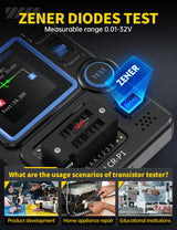 FNIRSI LCR-P1 Transistor Tester, Mosfet Transistor Capacitor Tester, SMD Electronic Component Tester, Diode Triode Zener Diode Resistance Inductance Battery Test LCR Meter MOS PNP NPN ESR Meter