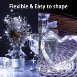 4 Pack White Fairy Lights Battery Operated with Remote, Waterproof 20FT 60LED Cuttable Twinkle Lights with Timer Indoor Outdoor, String Light for Bedroom, Classroom, Wedding, DIY, Christmas Décor