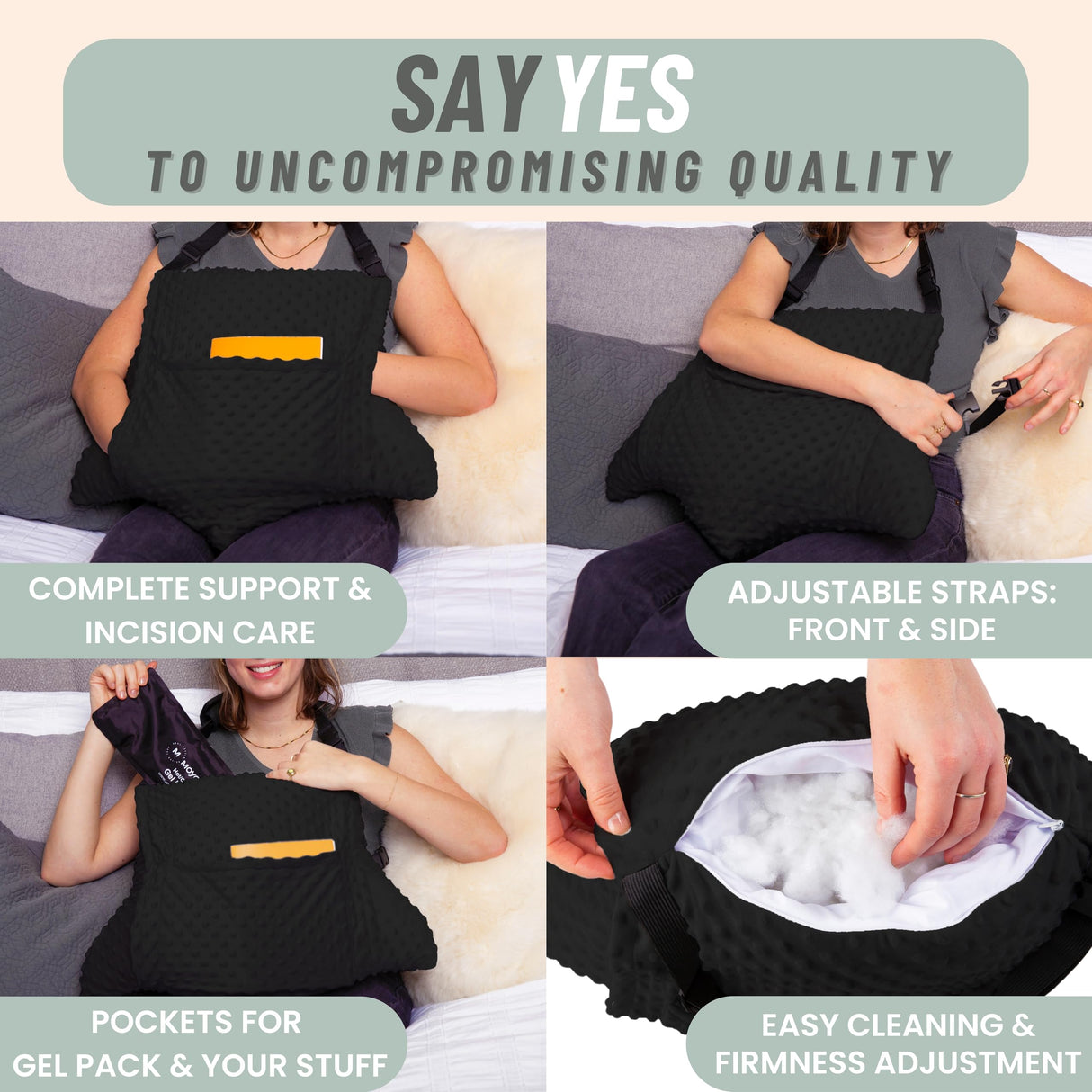 MOYOAMA Hysterectomy Pillow for Abdominal Surgery Hysterectomy Recovery Must Haves - Hysterectomy Recovery Gifts, Hysterectomy Recovery Products, Hysterectomy Gifts, Tummy Pillow After Hysterectomy