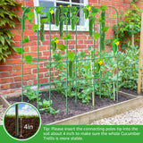 65"×48" Upgrade Heightened Cucumber Trellis for Raised Bed, U-Shape Garden Trellis for Climbing Plants Outdoor, Metal Arch Trellis for Fruit Vegetable Flower