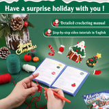 Pnytty Christmas Crochet Kit for Beginners Adults Knitting Starter Kit 24 Different Designs with Step-by-Step Video Tutorials Easy Knitting Soft Yarn Surprise Box Crochet Kit for Holiday Gift