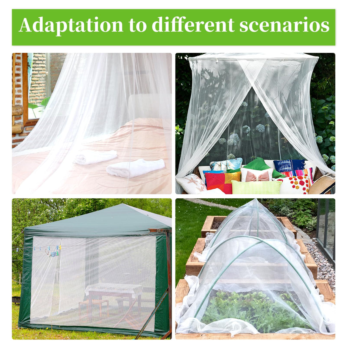 78 x 10 Ft Mosquito Netting for Garden Patio, White