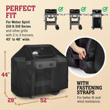 Texas Grill Covers - Grill Cover for Weber Spirit II 300, Sprit 300 and Spirit 200 Series / 7106 - Heavy Duty/Rip-Proof UV Resistant Fabric - Grill Brush and Barbecue Tongs Included- Black