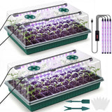 VPQZUPG 2 Pcks Seed Starter Tray 120 Cells Seed Starter Kit with Grow Light, Seed StartingTrays for Seed Seedling Planting Starter, Mini Greenhouse Plant Germination Trays