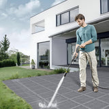 16 PCS Modular Interlocking Cushion Interlocking Floor Tiles with Hole Drainage Mat 10" x 10" Non Slip Pool Deck Mat Outdoor for Drain Deck Pool Patio Shower Kitchen Balcony (Grey)