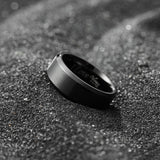 King Will Stainless Steel Wedding Ring 8mm Black I Love You Matte Size 10