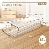 theaoo Egg Holder for Fridge, Automatic Rolling Egg Container for Refrigerator, Clear Plastic Egg Dispenser, Stackable Eggs Organizer with Quick Removable inner Tray For Organizers and Storage, 1Pack