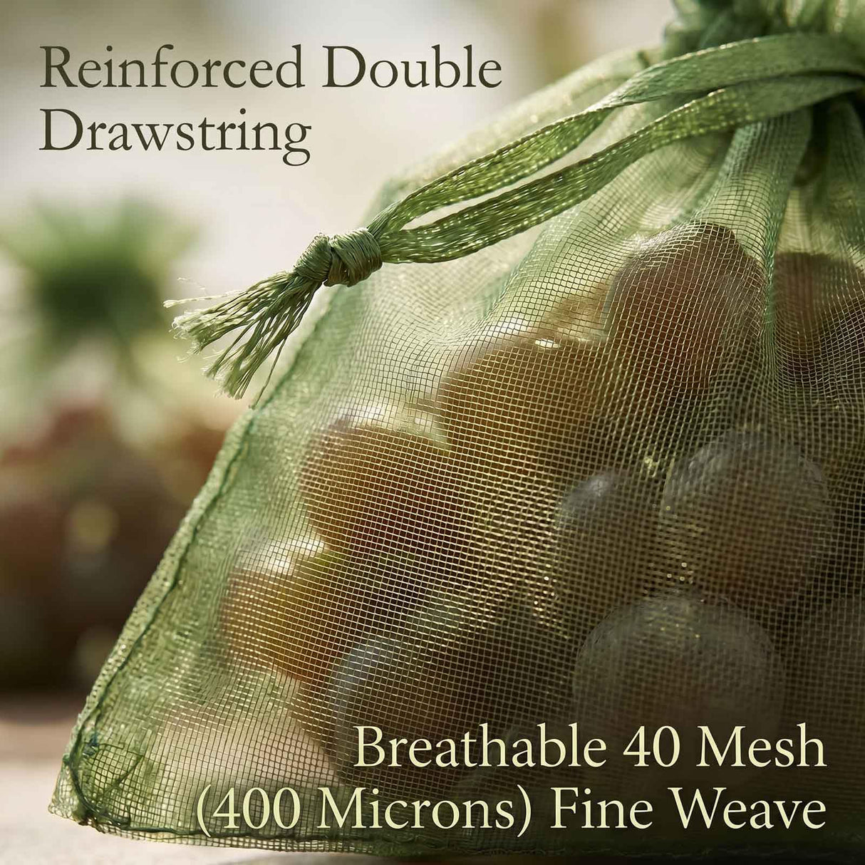 300 Pcs Fruit Protection Bags, 8x12 Inch Green Garden Mesh Bags for Grapes & Fruit Trees, Breathable Organza Netting Cover Bags for Grapes, Tomatoes, Mangos & Vegetables