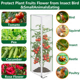4 Pcs Garden Bird Netting for Triangle Plant Cage, 59" x 20" x 20" Tomato Cage Garden Net Cover with Zipper, Tomato Trellis Insect Bird Barrier Protection Mesh for Vertical Climbing Plant Vegetable