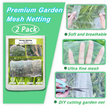 2 Pack 10X43FT Garden Netting for Raised Beds, Ultra Fine Insect Netting for Vegetable Flowers Fruits Greenhouse Crops, Garden Mesh Plant Cover Row Cover Barrier Protection Net for Birds