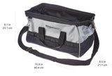 Amazon Basics Durable Wear-Resistant Tool Storage Bag with Adjustable Shoulder Strap,Portable Tool Organizer,16 in,Black & Grey,(Pack of 8)