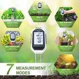 Buladeke Moisture Meter for Plants, 7-in-1 Digital Soil Tester Kit with Backlit LCD - Measures pH, EC, TDS, Fertility, Temp, Moisture & Sunlight, Garden Tools for Indoor & Outdoor