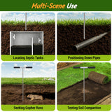 Soil Probe Rod, 33"-48" Septic Tank Locator Tool, Stainless Steel Probing Rod, Ground Probe Rod with T Handle, Ground Rod Tool for Soil Compaction, Gardening, Locating Underground Pipes & Gopher Runs