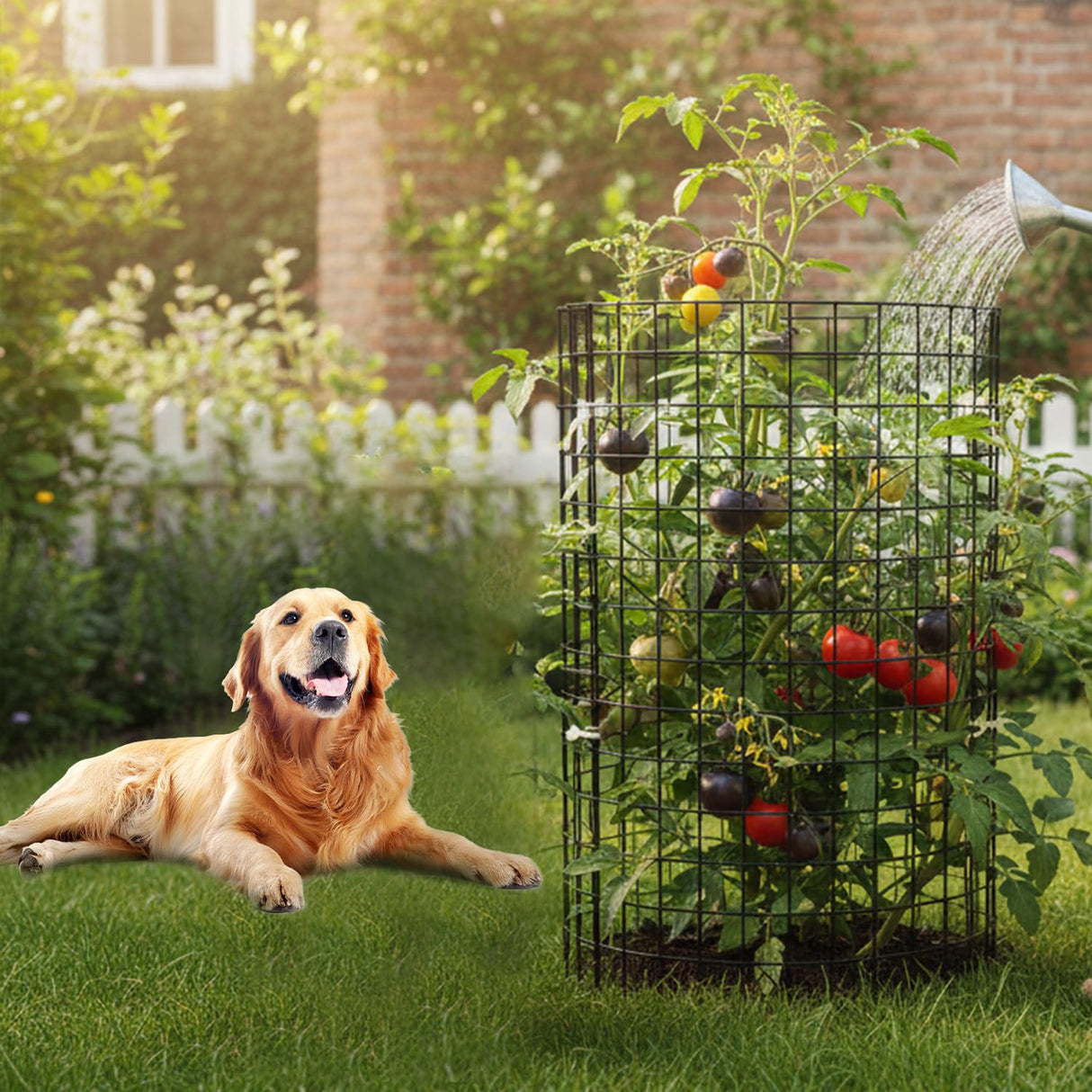 Wedmetal 30 Pcs Plant Protectors from Animals,Protect Plants from Deer 10 Sets Metal Plant Cages Animal Intrusion Barrier Wire Mesh Easy to Assemble/Store Vegetable Garden Protection 12 * 12“