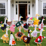 12 Set Porch Goose Outfits, Porch Goose Holiday Outfit, Spring Valentine's Day St. Patrick Easter Raincoat Summer 4th of July Halloween Fall Thanksgiving Snowman Christmas 23" Lawn Goose Clothes