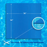 RESILIA Stay-Put Swimming Pool Ladder Mat - Non-Slip, Wide Ribbed, Protective Pad, 36 Inches x 36 Inches, 0.125 Inch Thick, Powder Blue, Made in USA