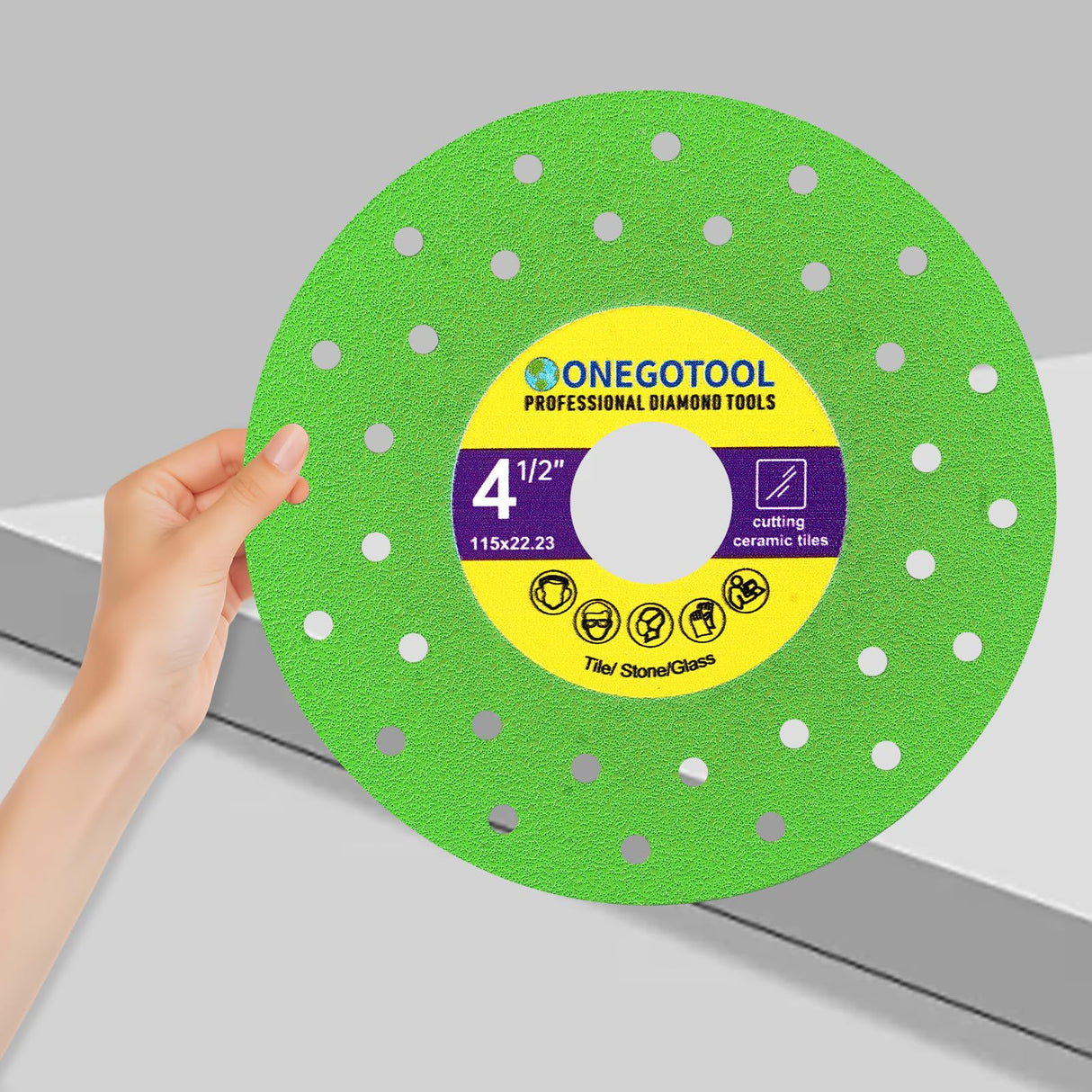 ONEGOTOOL 4-1/2 inch Tile Cutter Diamond Saw Blade for Angle Grinder Porcelain Ceramic Glass Marble Cutting Tools Grinding disc (3pcs)