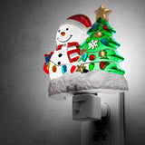 L LOHAS LED Christmas Night Lights Plug into Wall, 5000K Daylight, 360° Rotatable Christmas Tree & Snowman Nightlight, Night Light for Kids, Ideal for Christmas Home Decor, 1 Pack