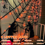 YEGUO 165ft 500 LED Halloween Lights Outdoor Waterproof, 8 Modes Orange String Lights Plug in, Green Wire Christmas Lights Indoor with Timer Memory