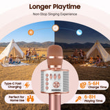 BONAOK Wireless Bluetooth Karaoke Microphone,3-in-1 Portable Handheld Karaoke Mic Speaker Machine Home Party Birthday for All Smartphones PC(Q37 Rose Gold)