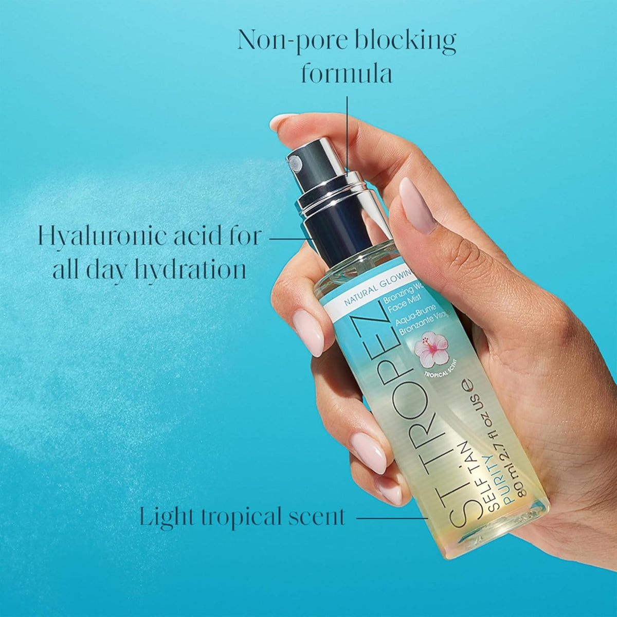 St.Tropez Self Tan Purity Face Mist, Natural Glow, 2.7 Fl Oz