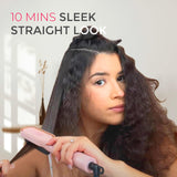 Hair Straightener Brush, TYMO Ring Hair Straightener Comb Straightening Brush for Women with 5 Temps 20s Fast Heating & Dual Voltage, Pink