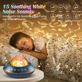 One Fire Ocean Light Projector,15 White Noises & Bluetooth Ambient Lighting, 360° Full Coverage Ceiling Projector Ocean Lamp, Remote Timer Galaxy Lamp for Bedroom Decor, Mood Lighting Gifts