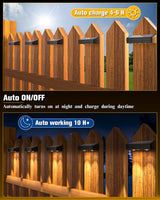 JOFIOS Solar Fence Lights 12 Pack, 50 Lumens Outdoor Fence Solar Lights with 12 Modes RGB Color Glow LED Solar Lights Outdoor Waterproof, Solar Lights for Patio, Backyard, Deck, Fence, Railing.