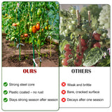 FORUP Garden Stakes, 25 Pack Steel Plant Stakes with Plastic Coating for Climbing Plants, Tomato Eggplant Bean Support, Rust-Resistant Outdoor Garden Stakes (58 Inch)