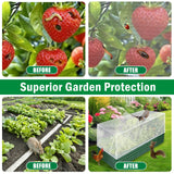 2 Pack Garden Netting for Raised Beds, 4.8X2.2FT Drawstring Plant Covers