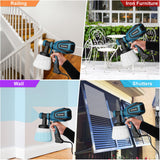 VONFORN Paint Sprayer, 700W HVLP Spray Gun with Cleaning & Blowing Joints, 4 Nozzles and 3 Patterns, Easy to Clean, for Furniture, Cabinets, Fence, Walls, Door, Garden Chairs etc. VF803 Blue