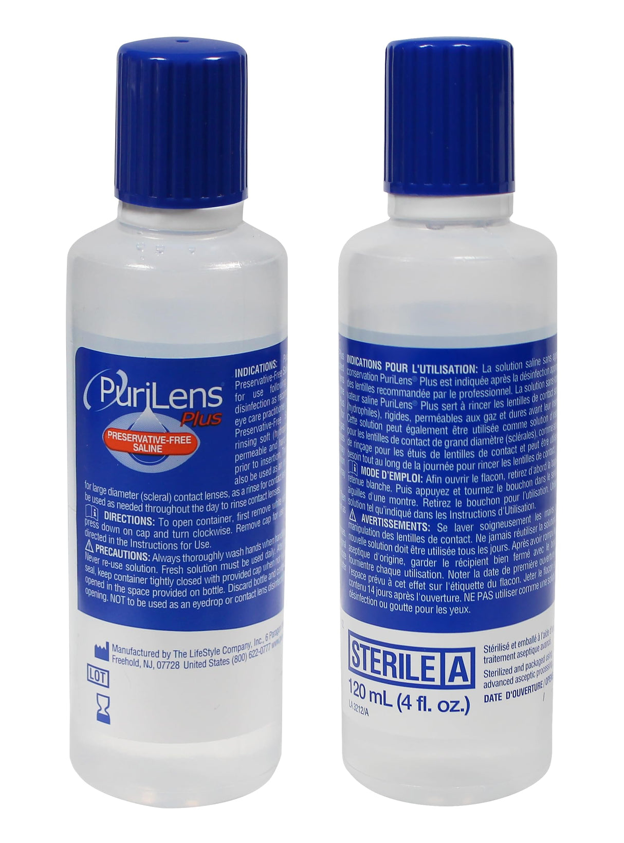 Purilens Plus Preservative-Free Contact Lens Saline 120ml (4 fl. oz.) 6 Pack