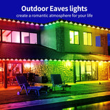 Yocrostar 300ft Permanent Outdoor Light,RGB Eaves Lights with App Control Remote,DIY IP67 Waterproof Under Eave Lighting,Outside led Lights for House,Party,Christmas Decorations(2 Rolls 150FT)