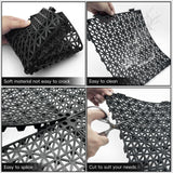 RITOLLO Modular Interlocking Cushion Drainage Floor Tiles, 9-Pack 11.8"x11.8" PVC Raised Non-Slip Interlocking Mats with Drain Holes for Deck, Pool, Garage, Shower, Patio, Bathroom, Sauna, Yard